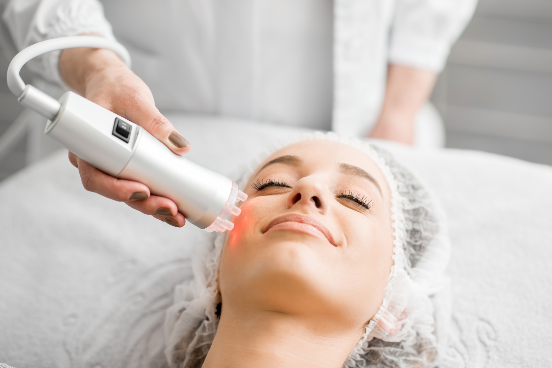 Woman during a facial massage