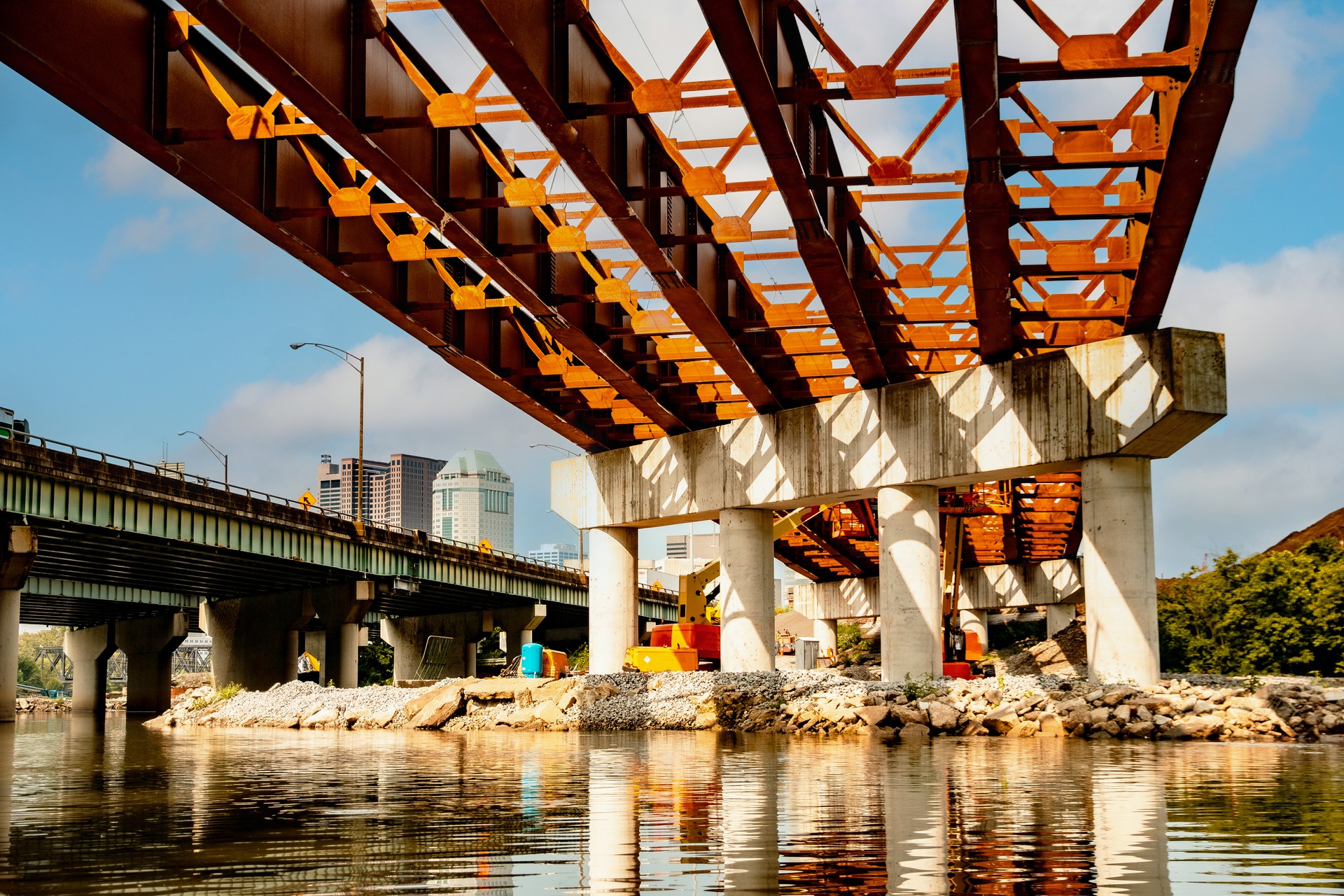 An Active Bridge Construction Site: In with the New and Out with the Old